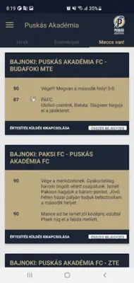 Puskás Akadémia android App screenshot 1